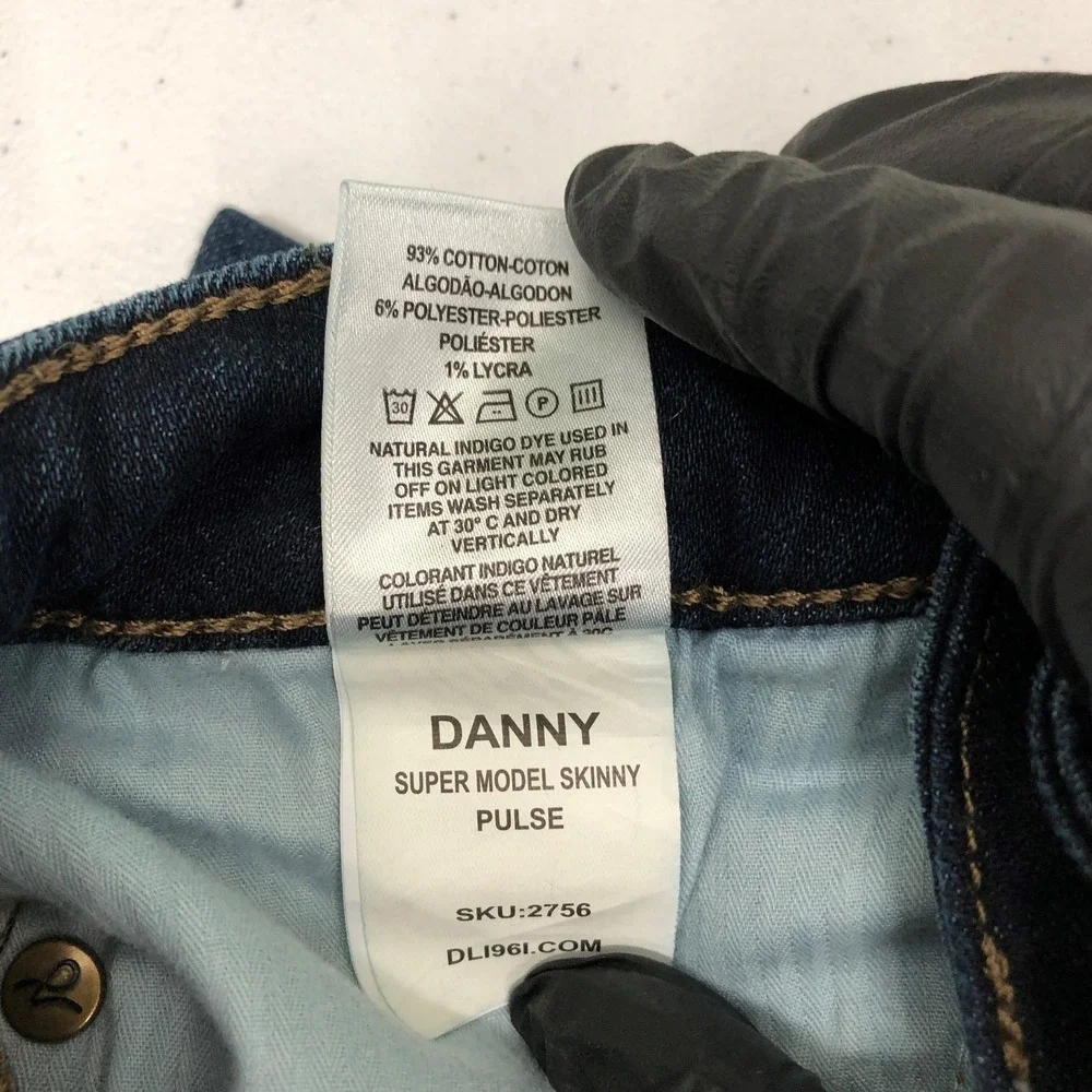 DL1961 Danny Jeans Womens 28 Dark Wash Super Model Mid Rise Skinny Stretch Denim